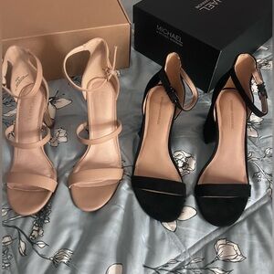 Black and Cream Strappy Heels